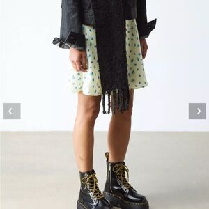 Dr. Martens Black Platform Boots with Yellow Stitching